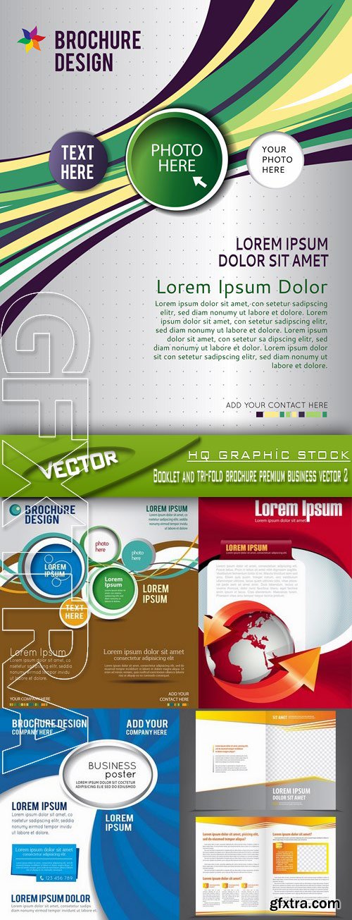 Stock Vector - Booklet and tri-fold brochure premium business vector 2