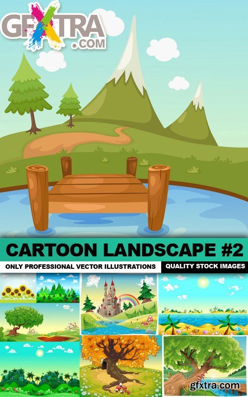 Cartoon Landscape #2, 25xEPS
