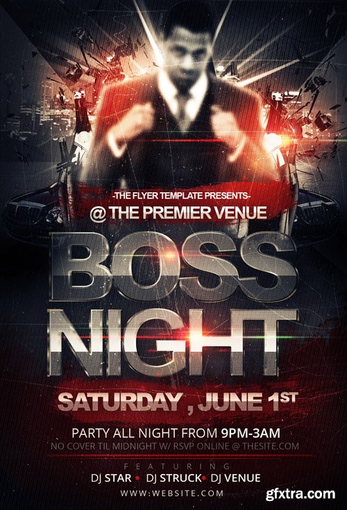 Boss Night Flyer Template PSD