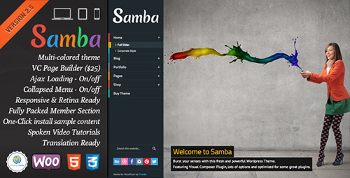 ThemeForest - Samba v2.5 - Colored Wordpress Theme
