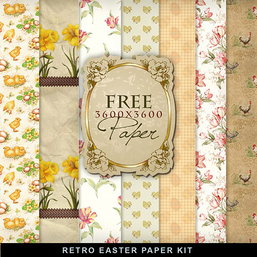 Texteres - Vintage Retro Easter Paper With Flowers & Birds