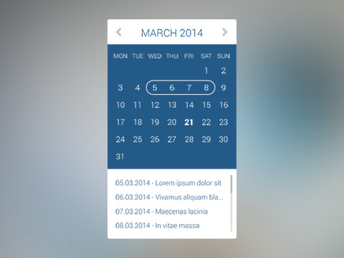 PSD Web Design - Calendar with todo list 2014