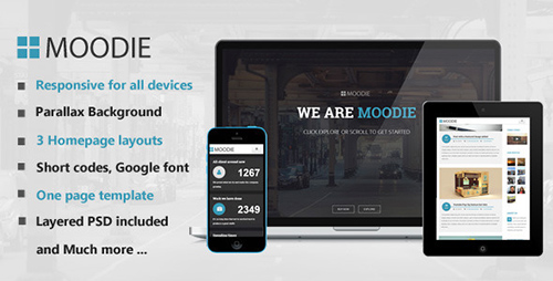 ThemeForest - Moodie - Parallax One Page HTML Template - RIP