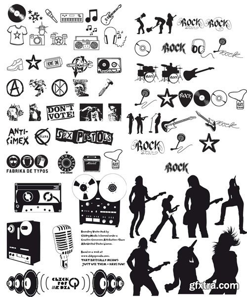 Music Silhouettes Vector Set