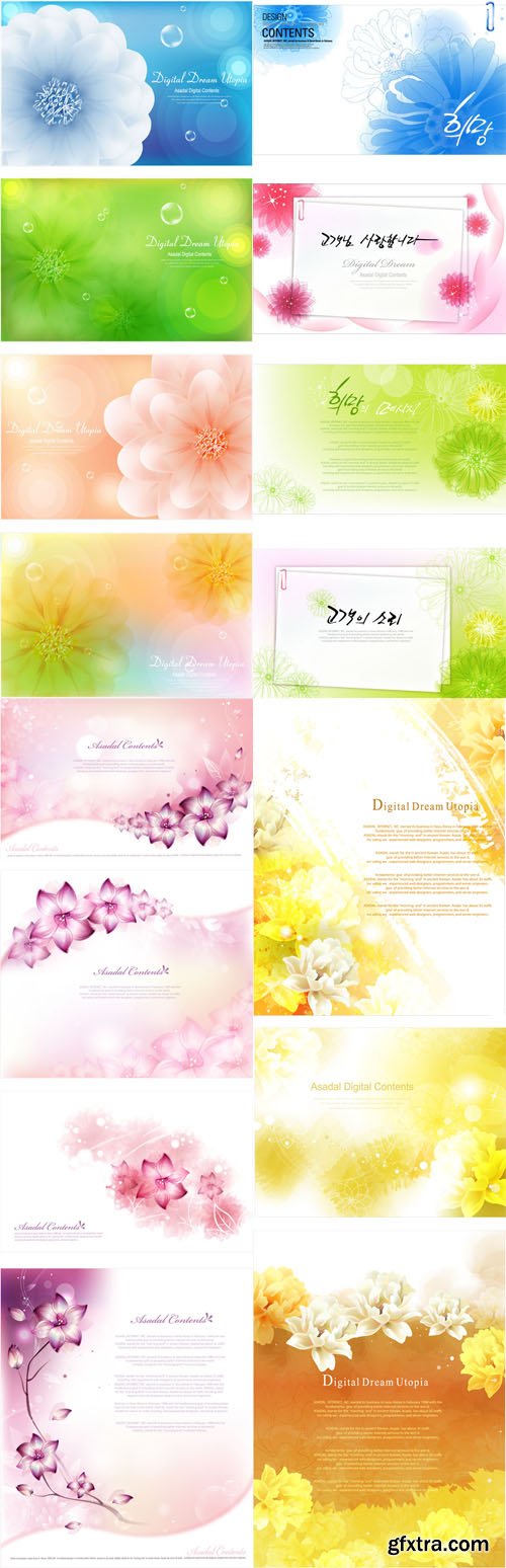 Shine Flowers Vector Backgrounds