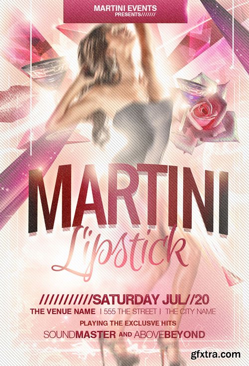 Martini Lipstick Flyer Template