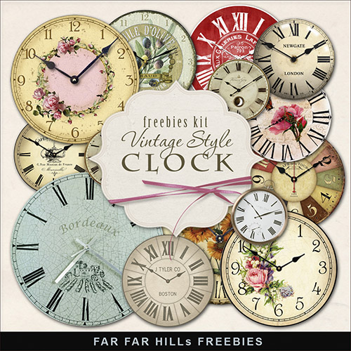 Scrap-kit - Vintage Style Clock 2014