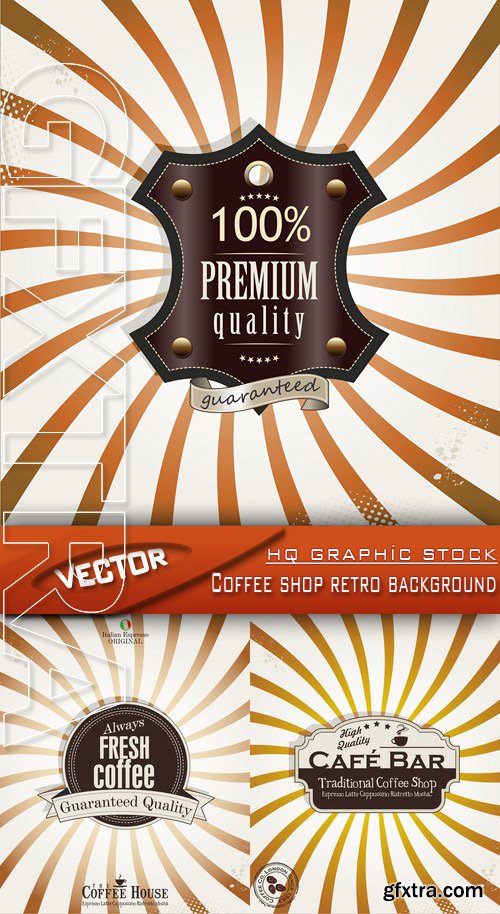 Stock Vector - Coffee shop retro background