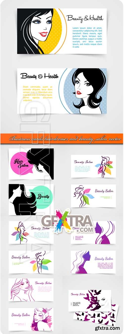 Business cards hairdresser and beauty salon vector