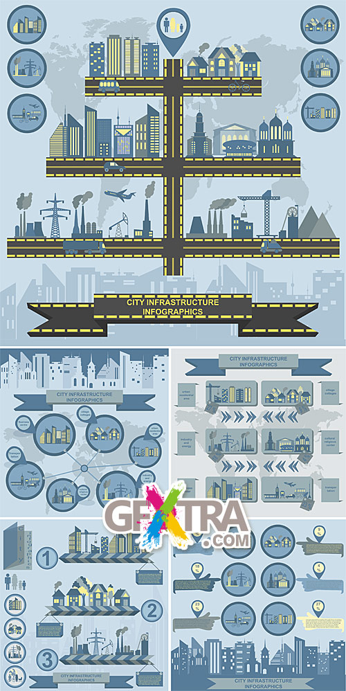 City infrastructure infographics