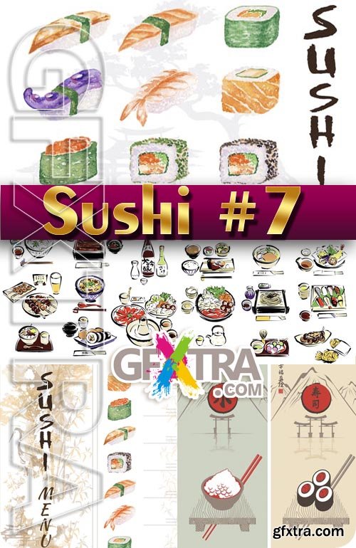 Sushi Menu #7 - Stock Vector