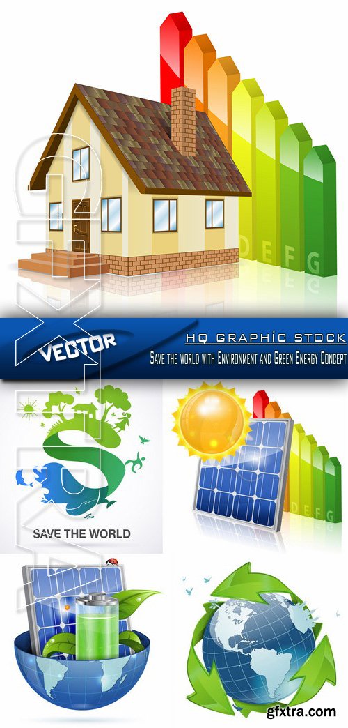 Stock Vector - Save the world with Environment and Green Energy Concept