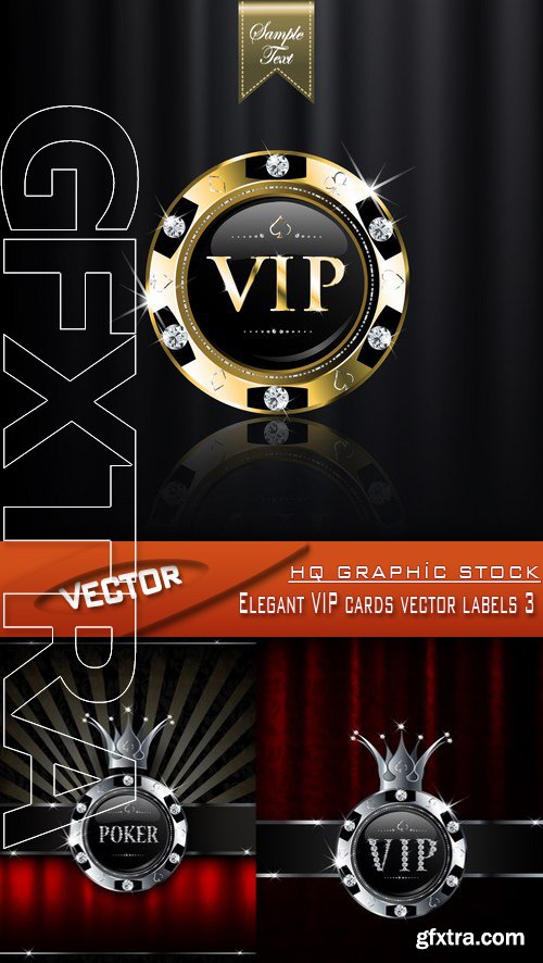 Stock Vector - Elegant VIP cards vector labels 3