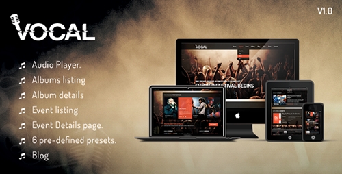 ThemeForest - Vocal - Responsive Events & Music Template - RIP