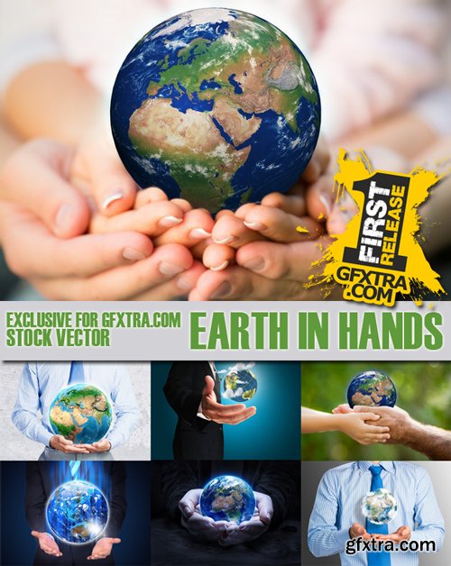 Stock Photos - Earth in hands, 25xJpg