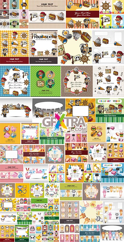 Cartoon cards and patterns 2