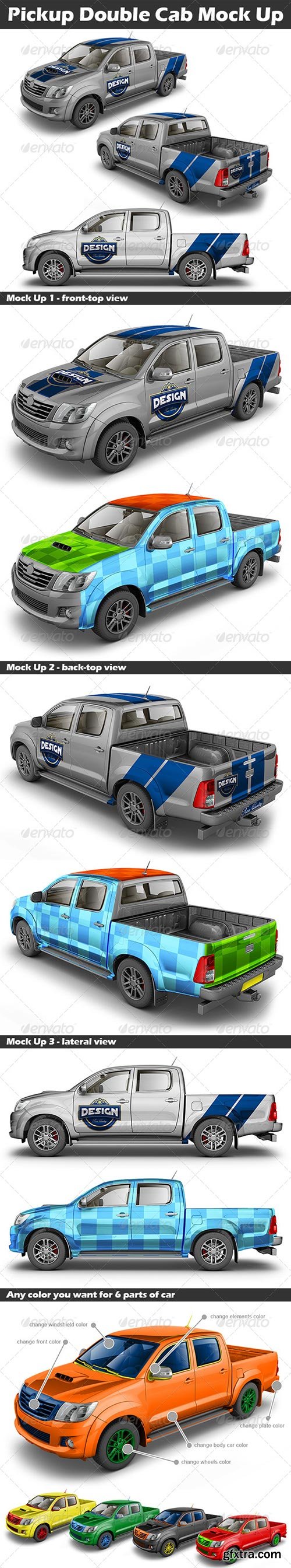 GraphicRiver - Pickup Double Cab Mock Up 4564263