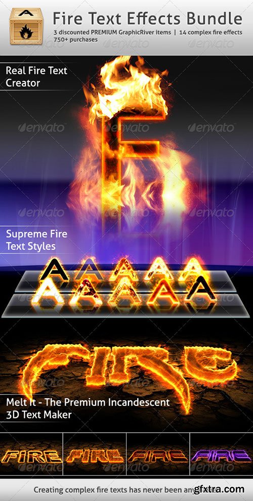 GraphicRiver - Fire Text Effects Bundle 256147