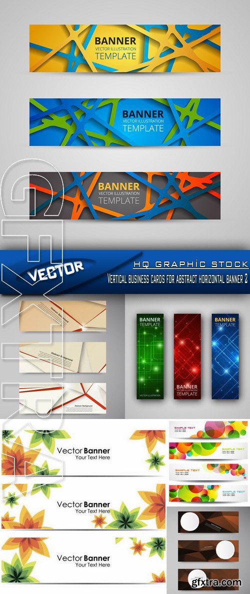 Stock Vector - Vertical business cards for abstract horizontal banner 2