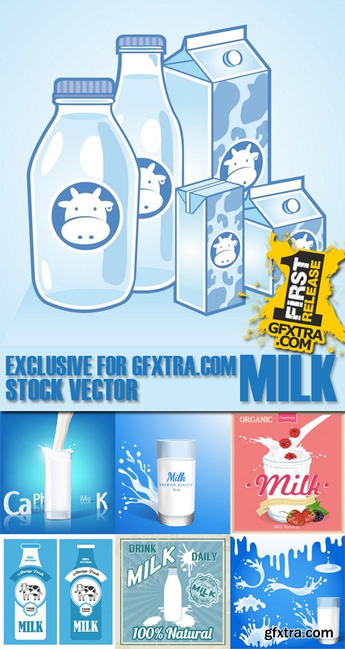 Stock Vectors - Milk, 25xEps
