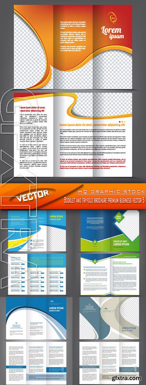 Stock Vector - Booklet and tri-fold brochure premium business vector 5