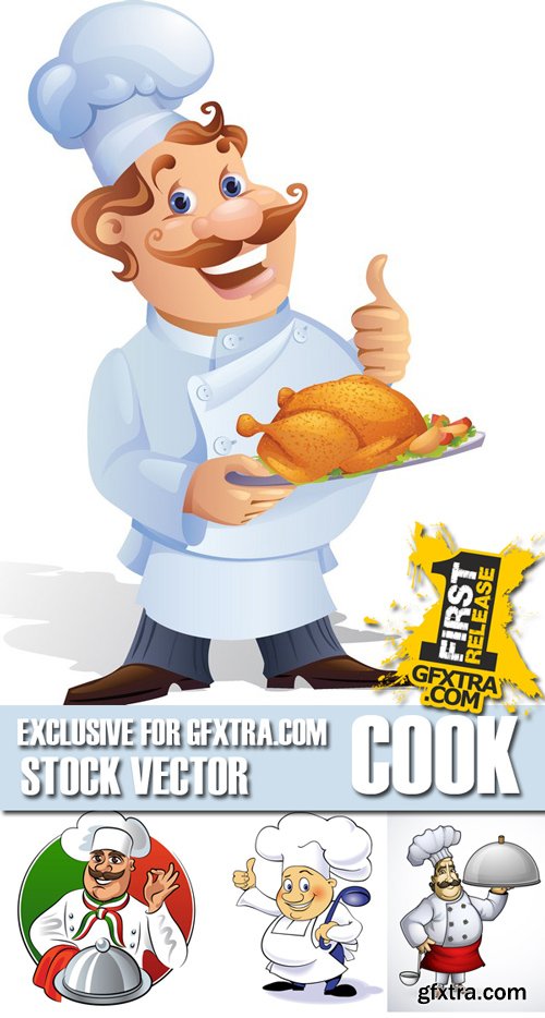 Stock Vectors - Cook and Chef, 25xEPS