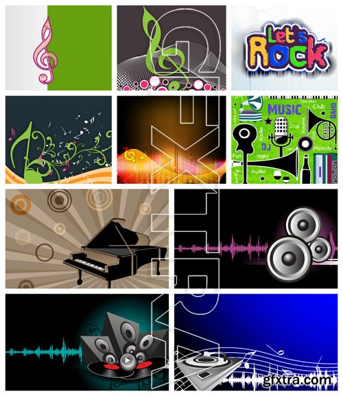 Music Vector Backgrounds Pack 2