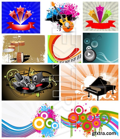 Music Vector Backgrounds Pack 3