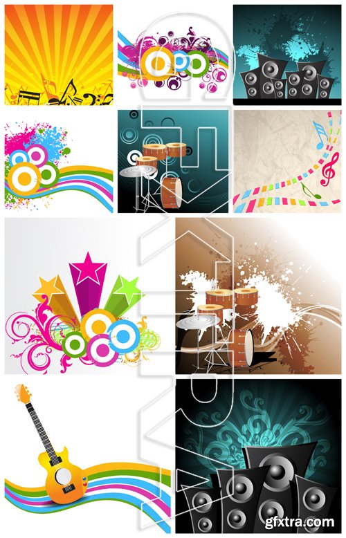 Music Vector Backgrounds Pack 4