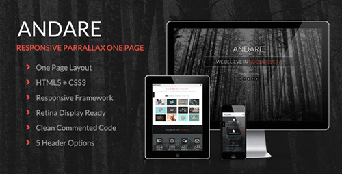 ThemeForest - Andare - Parallax One Page Theme - RIP