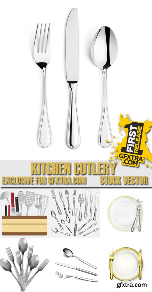 Stock Vectors - Kitchen Cutlery, 25xEps