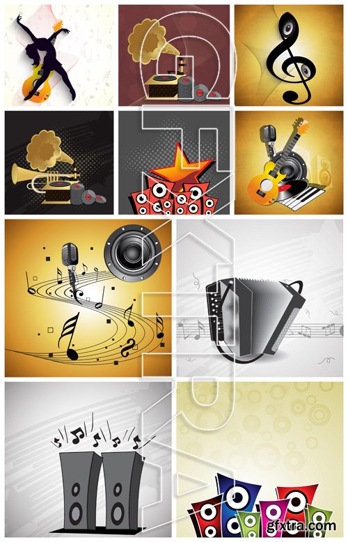 Music Vector Backgrounds Pack 9