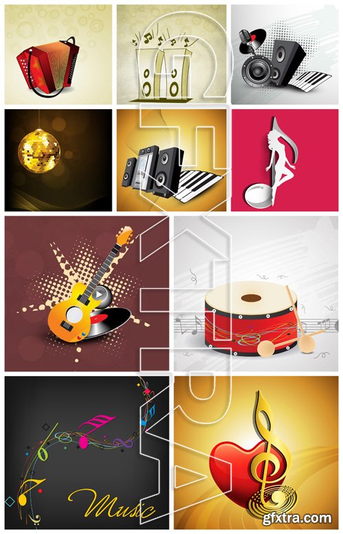 Music Vector Backgrounds Pack 10