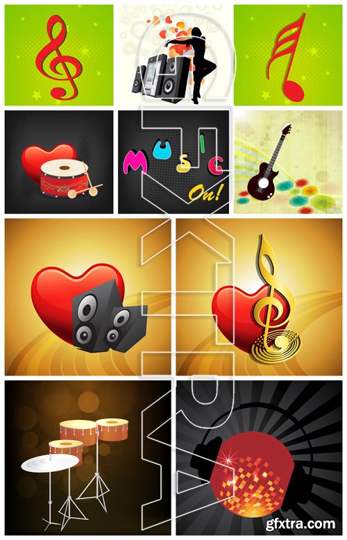 Music Vector Backgrounds Pack 7