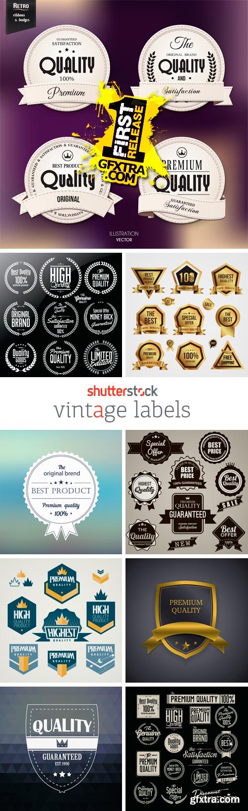 Vintage Labels 24xEPS