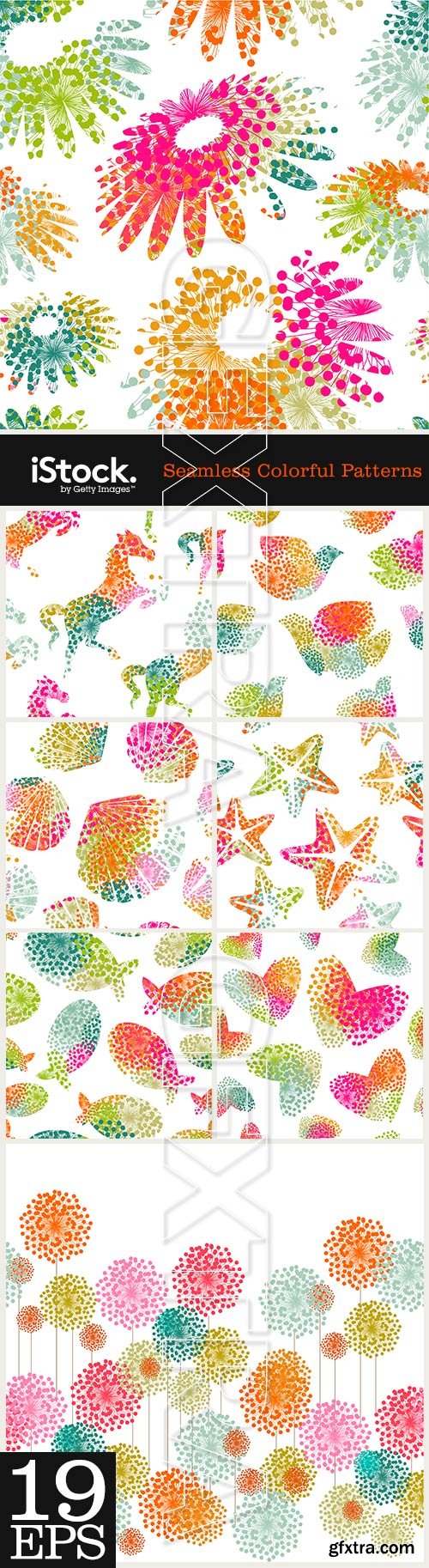 Seamless Colorful Patterns 19xEPS