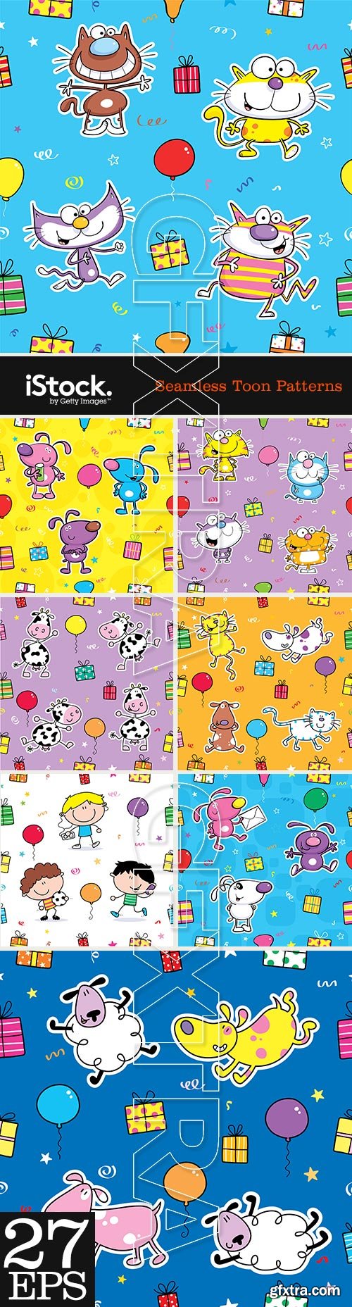 Seamless Toon Patterns 27xEPS