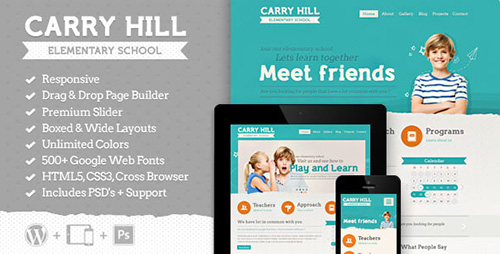 ThemeForest - Carry Hill School v1.1 - Responsive Wordpress Theme