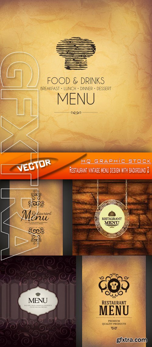 Stock Vector - Restaurant vintage menu design with backround 2