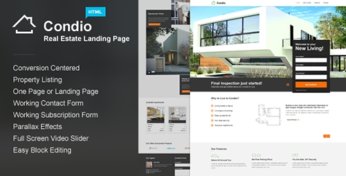 ThemeForest - Condio - Real Estate One Page & Landing Page HTML - RIP