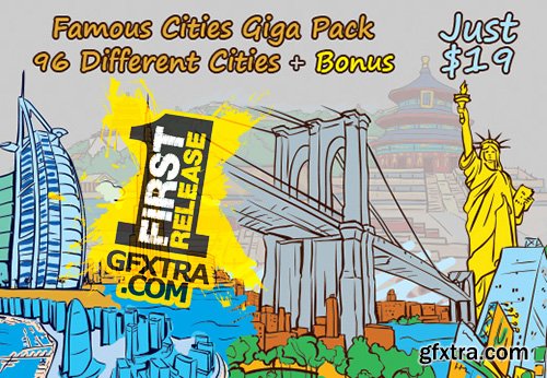 Famous Cities Giga Pack 96 Different Cities + Bonus