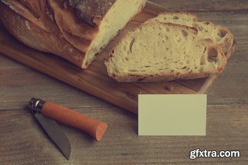 Business Card Mock up with Bread