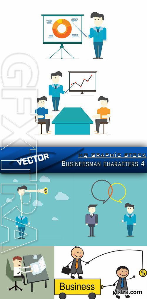 Stock Vector - Businessman characters 4