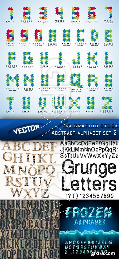 Stock Vector - Abstract alphabet set 2