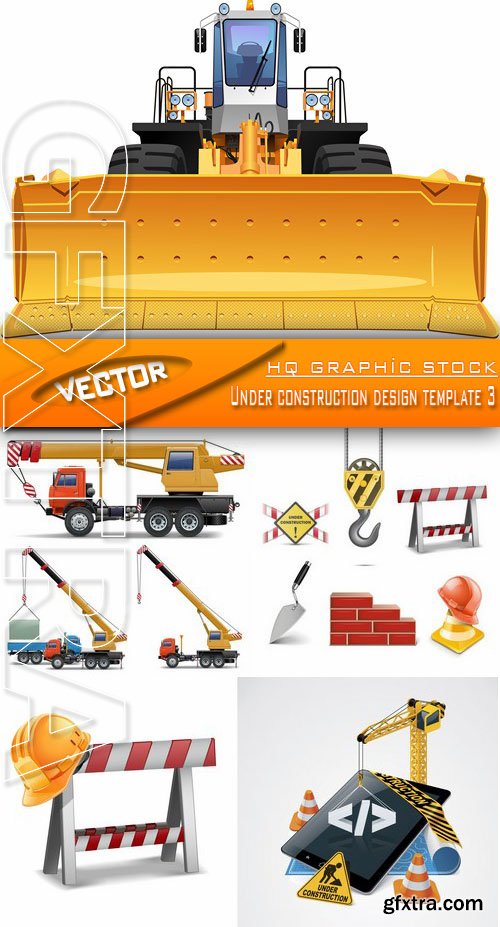 Stock Vector - Under construction design template 3
