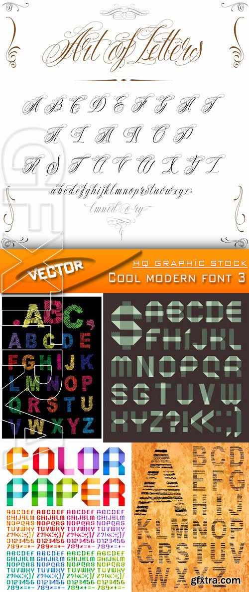 Stock Vector - Cool modern font 3