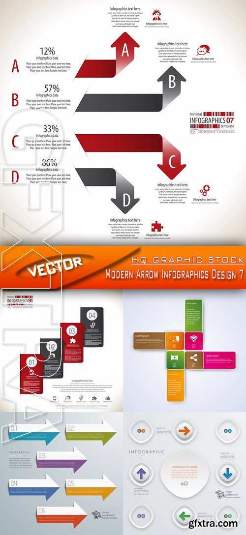 Stock Vector - Modern Arrow Infographics Design 7