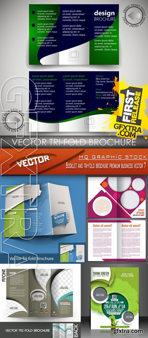 Stock Vector - Booklet and tri-fold brochure premium business vector 7