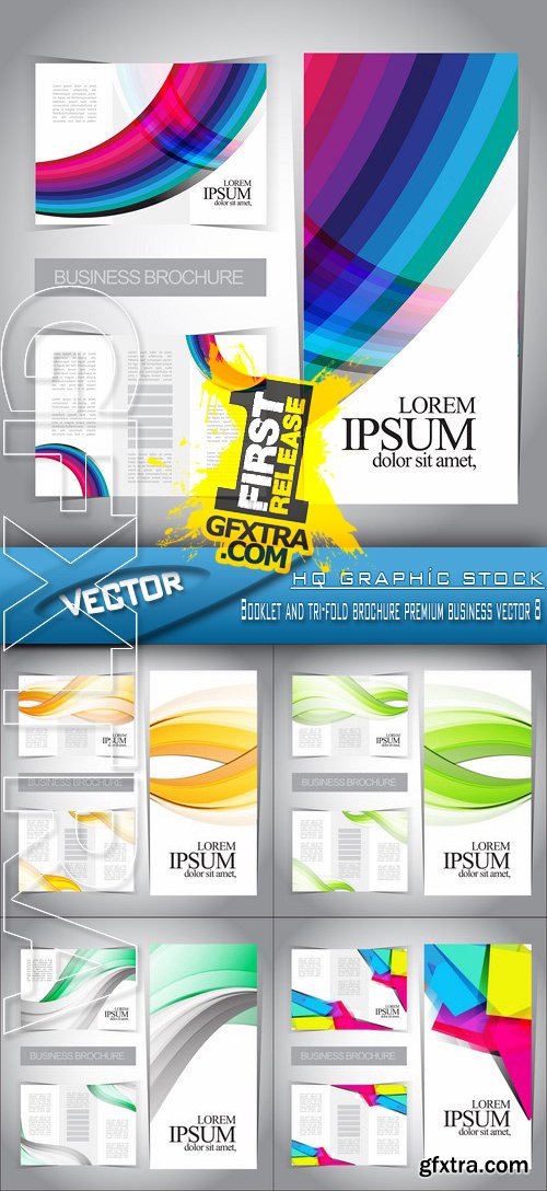 Stock Vector - Booklet and tri-fold brochure premium business vector 8