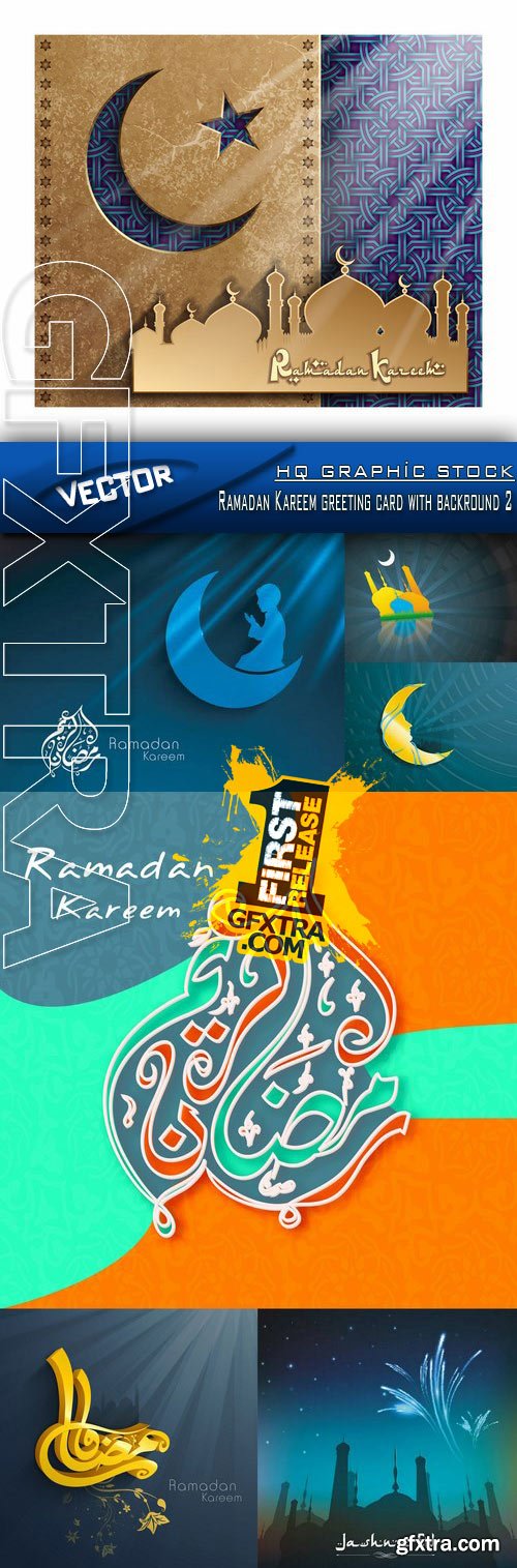 Stock Vector - Ramadan Kareem greeting card with backround 2